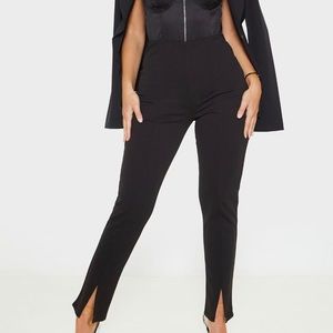 Split Front Trousers Black